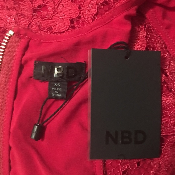 NBD Red Lace Cut Out Dress - Picture 5 of 5